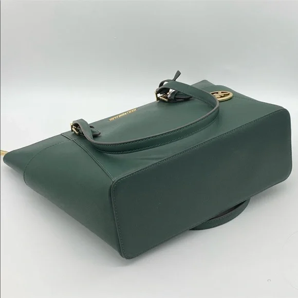 MICHAEL KORS Charlotte Large Leather Top-Zip Tote Racing Green - Picture 13 of 15